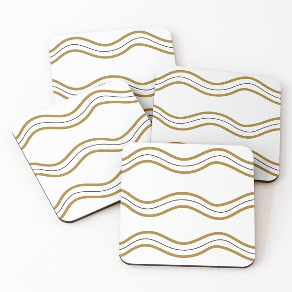 Item preview, Beige and black stripes waves on white background designed and sold by BychkovaEvgenia.