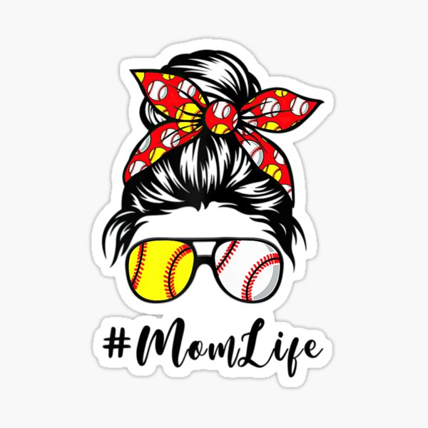 Meme Life Softball Baseball Mother's Day Messy Bun Womens T Shirts,  Hoodies, Sweatshirts & Merch