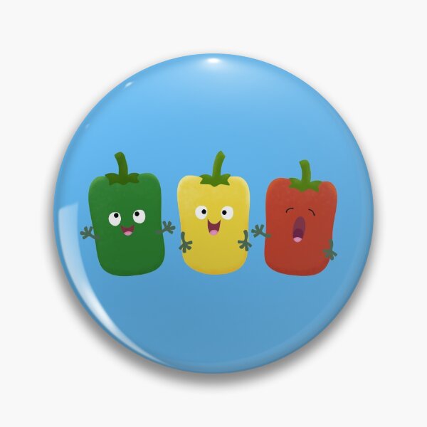 Item preview, Cute bell pepper capsicum trio singing cartoon designed and sold by FrogFactory.