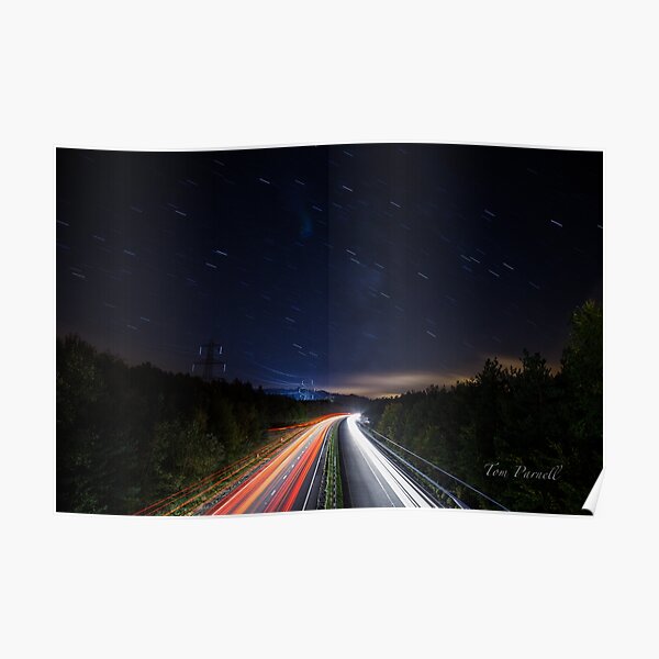 Light Trails over the road Poster
