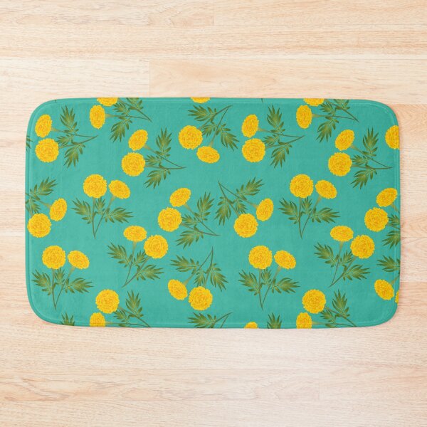 Item preview, Cyan gold floral golden marigold designed and sold by sunnyhou.
