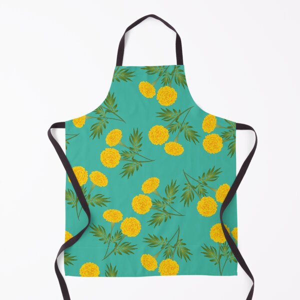 Item preview, Cyan gold floral golden marigold designed and sold by sunnyhou.