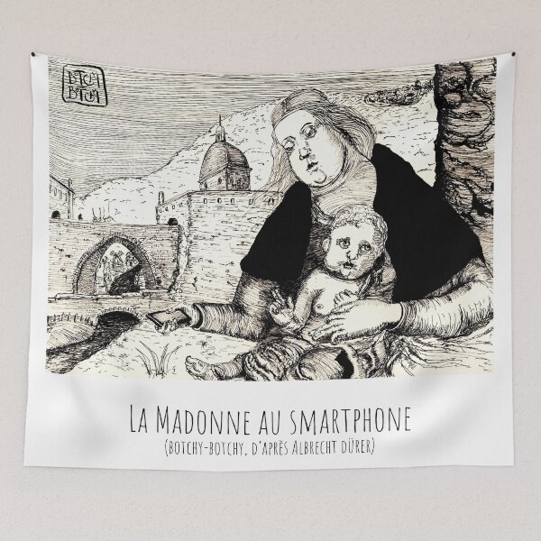 Artikelvorschau, Madonna mit Smartphone entworfen und verkauft von Botchy-Botchy.