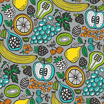 Artwork thumbnail, Fruit Cocktail in Gray by CajaDesign