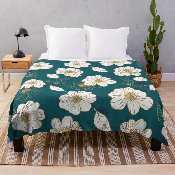 Item preview, Cyan gold floral golden flower designed and sold by sunnyhou.