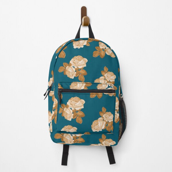 Item preview, Cyan gold floral golden rose vintage style designed and sold by sunnyhou.