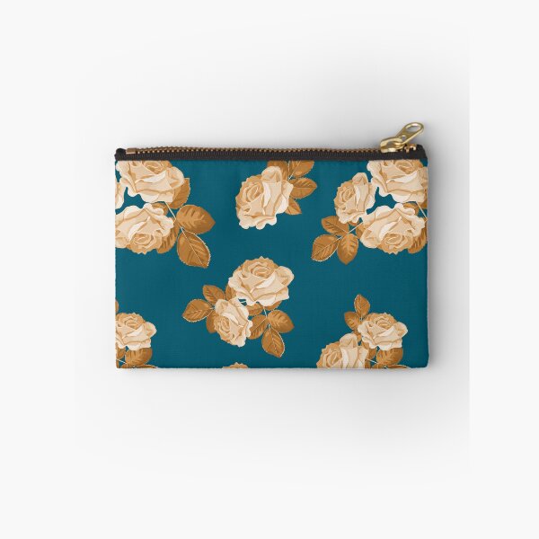 Item preview, Cyan gold floral golden rose vintage style designed and sold by sunnyhou.
