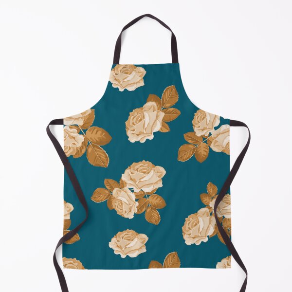 Item preview, Cyan gold floral golden rose vintage style designed and sold by sunnyhou.
