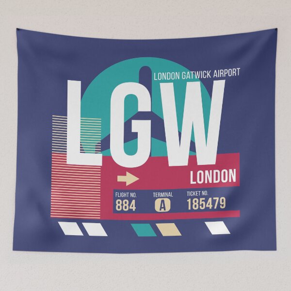 Item preview, London (LGW) Airport Code Baggage Tag designed and sold by SLAG-Creative.