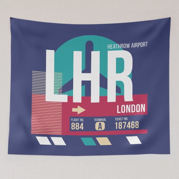 Item preview, London (LHR) Airport Code Baggage Tag designed and sold by SLAG-Creative.