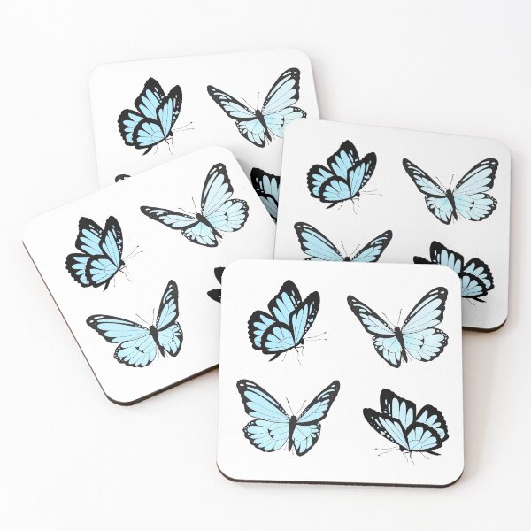 Item preview, Aesthetic Baby Blue Pastel Butterflies designed and sold by acatalepsys.