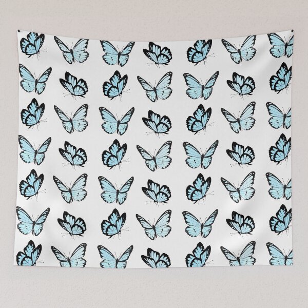 Item preview, Aesthetic Baby Blue Pastel Butterflies designed and sold by acatalepsys.