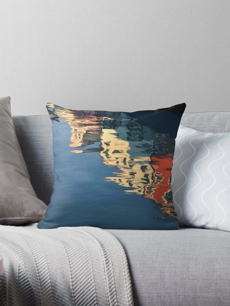 Thumbnail 1 of 3, Throw Pillow, Burano Reflections designed and sold by Tiffany Dryburgh.