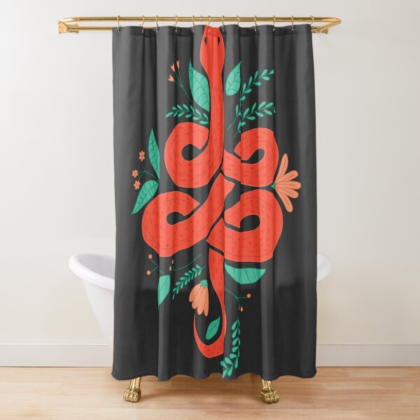 Floral Snake Shower Curtain