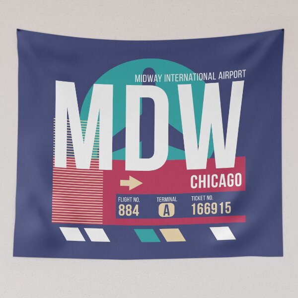 Item preview, Chicago Midway (MDW) Airport Code Baggage Tag designed and sold by SLAG-Creative.