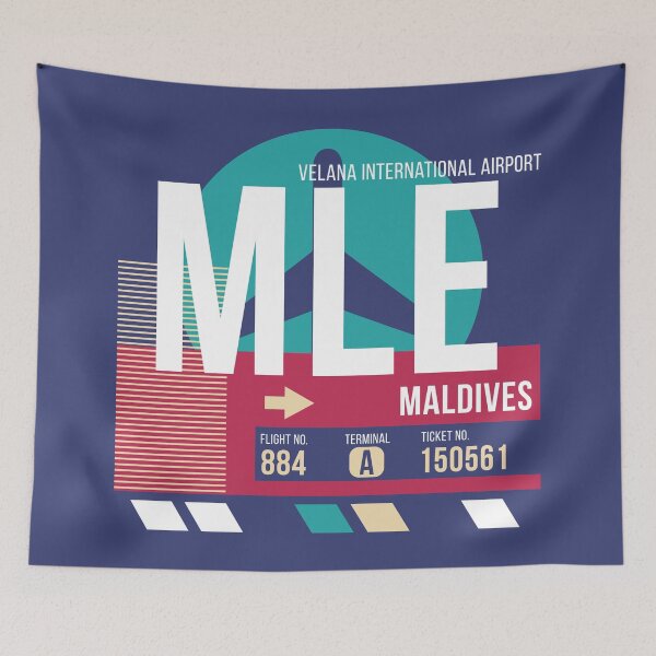 Item preview, Maldives (MLE) Airport Code Baggage Tag designed and sold by SLAG-Creative.