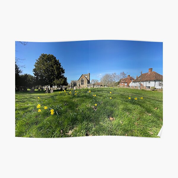 St Peter and St Paul Church with Daffodils Poster