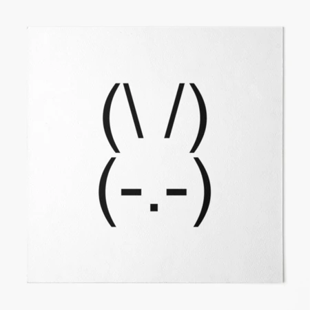 ASCII Bunny Adorable Cute Emoji Rabbit Text Art Art Print for Sale by  reyners