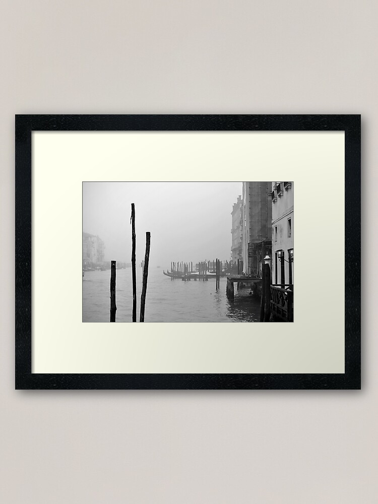 Framed Art Print, A Foggy Day in Venice designed and sold by Tiffany Dryburgh