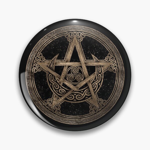 Item preview, Pentagram Triskelion Moon Ornament designed and sold by k9printart.