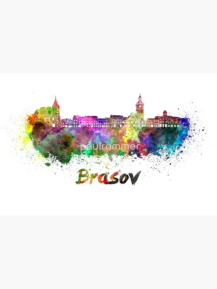 Brasov skyline in watercolor by paulrommer