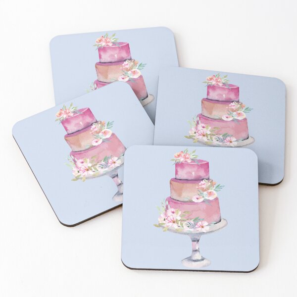 Item preview, Ombre Pink Floral Tier Wedding Cake designed and sold by Alicia Chee.