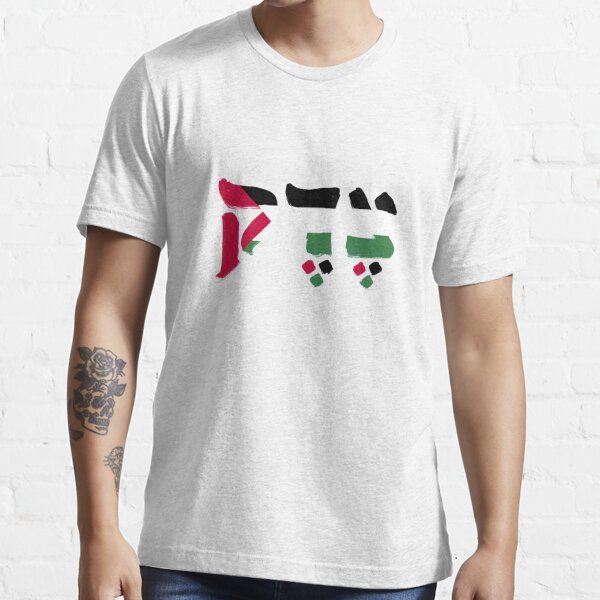 Tzedek / Justice in Hebrew with Palestine/Palestinian colors Essential T-Shirt