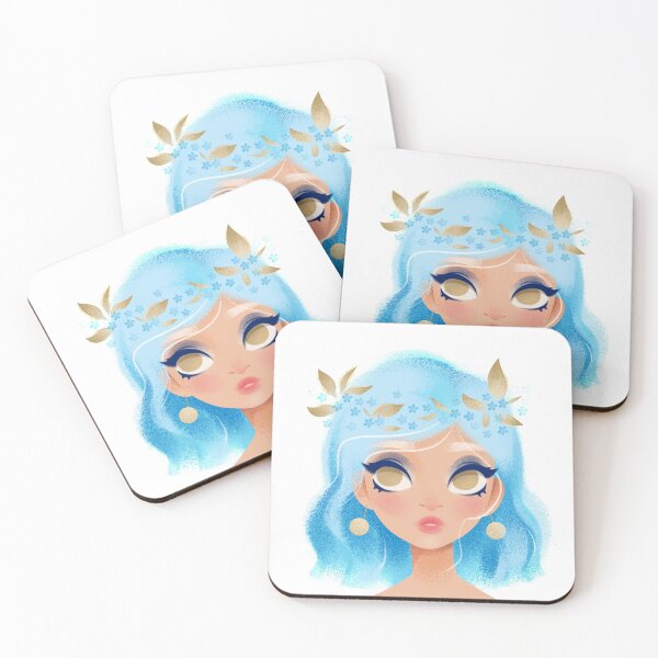 Item preview, Beautiful girl with blue hair and flowers. Fabulous illustration with a fairy. designed and sold by TatyanaArestova.