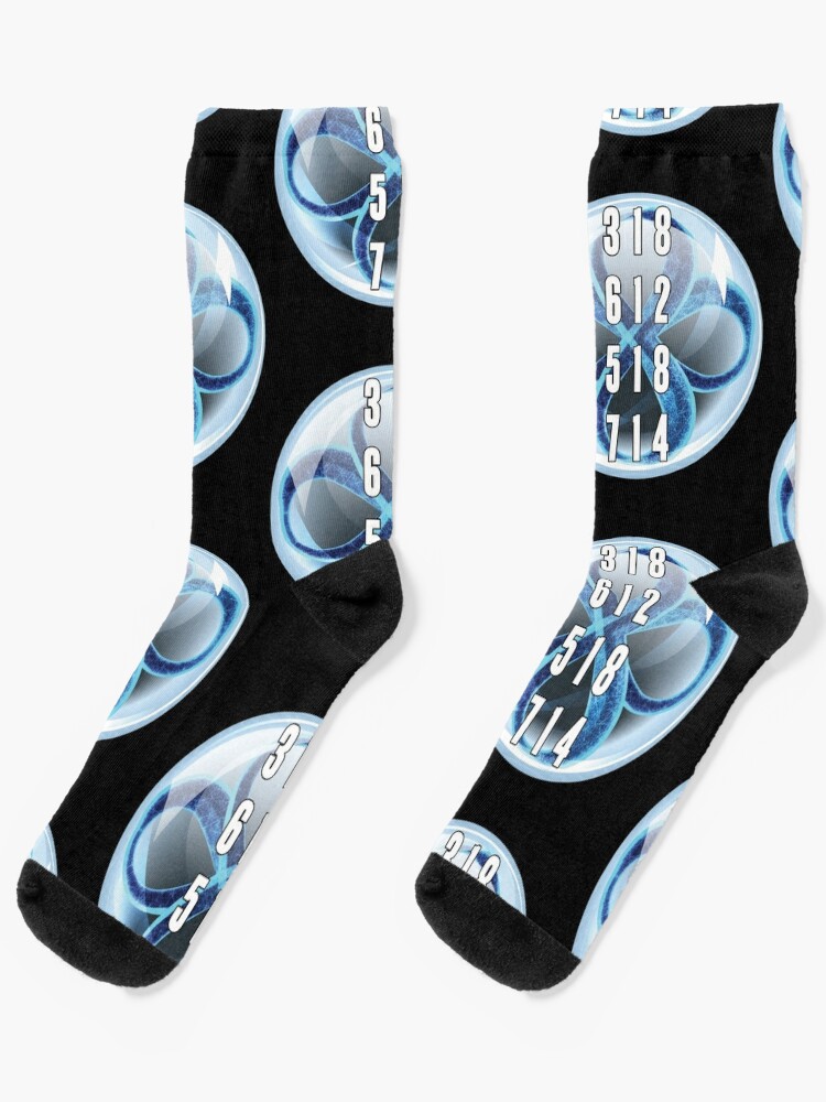 Grabovoi Code - Cash Flow Abundance- 318 612 518 714 - Sphere with Infinity  and Eternity Symbols | Socks