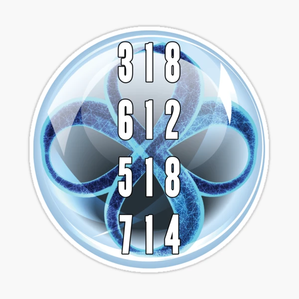 Grabovoi Code - Cash Flow Abundance- 318 612 518 714 - Sphere with Infinity  and Eternity Symbols | Sticker