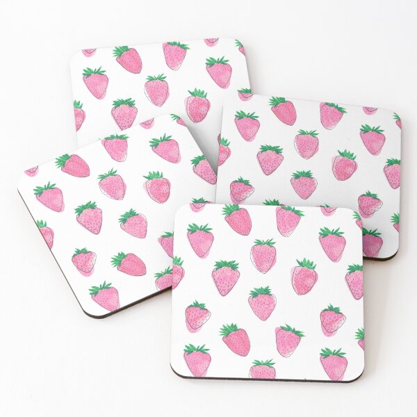 Item preview, Strawberry watercolor pattern designed and sold by homedecorology.