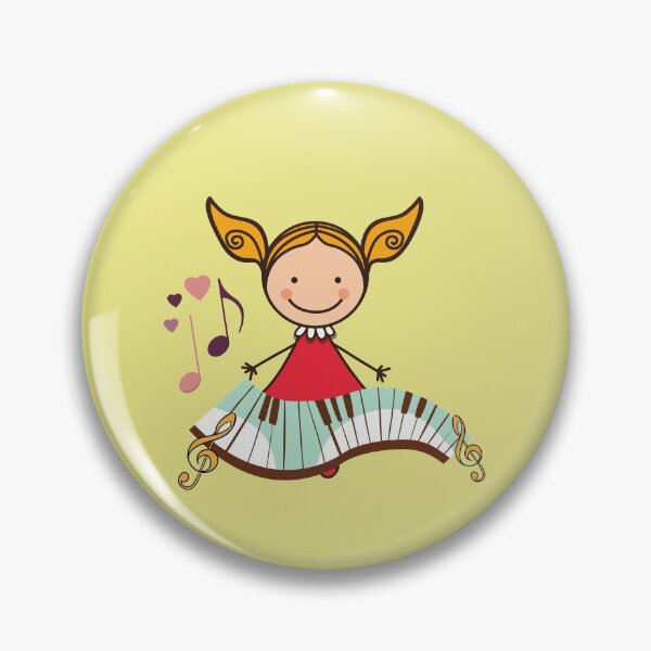 Little Girl playing the Piano Pin