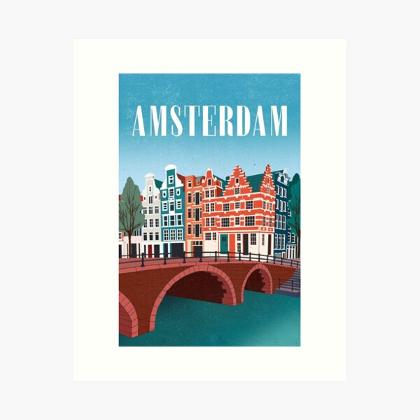 Vista previa del artículo con la obra «Cartel de viaje de Amsterdam», diseñado y vendido por artistinso.