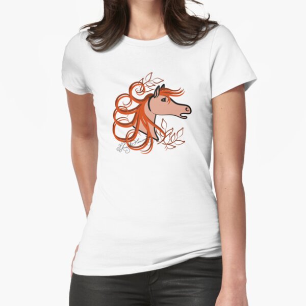 Horse Profile Brown Fitted T-Shirt