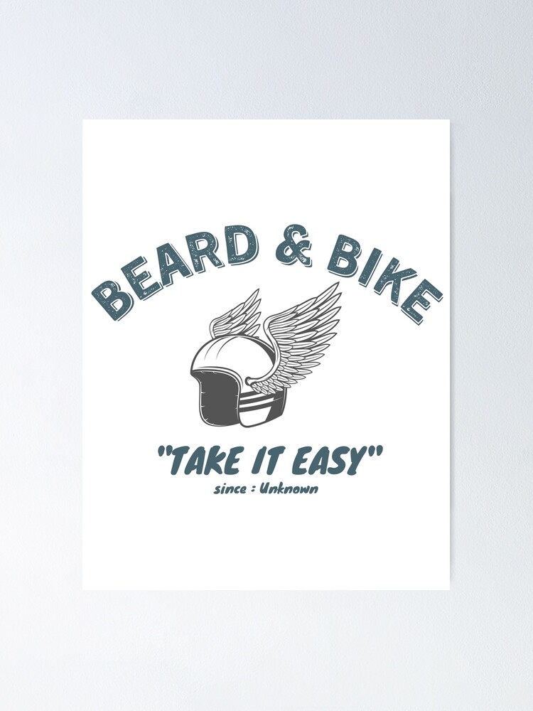 "Beard and Bike" Poster by badassgentleman Redbubble