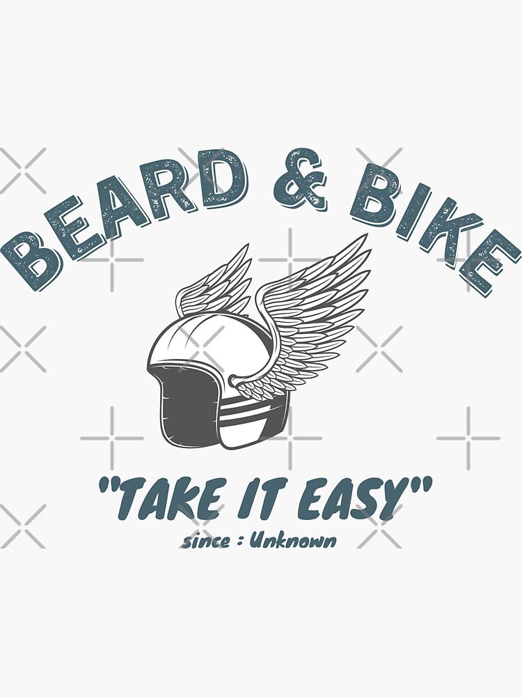 "Beard and Bike" Sticker by badassgentleman Redbubble