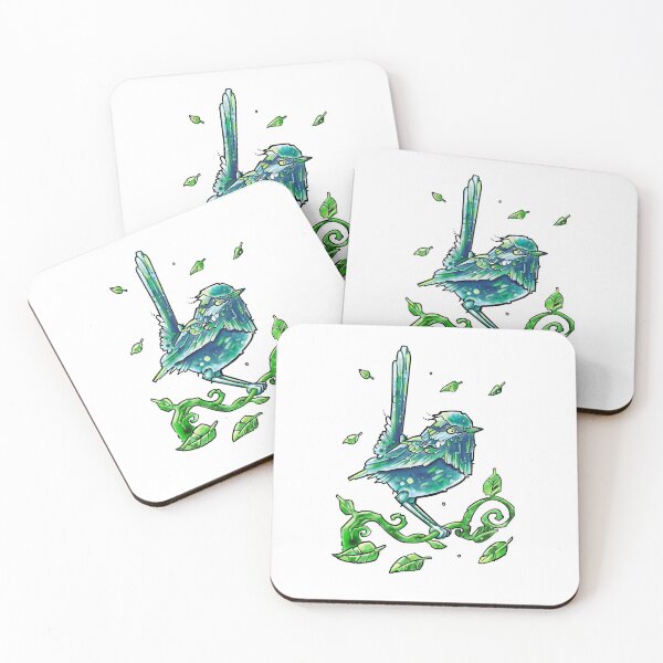 Item preview, cute long tailed aqua blue bird designed and sold by weilertsen.
