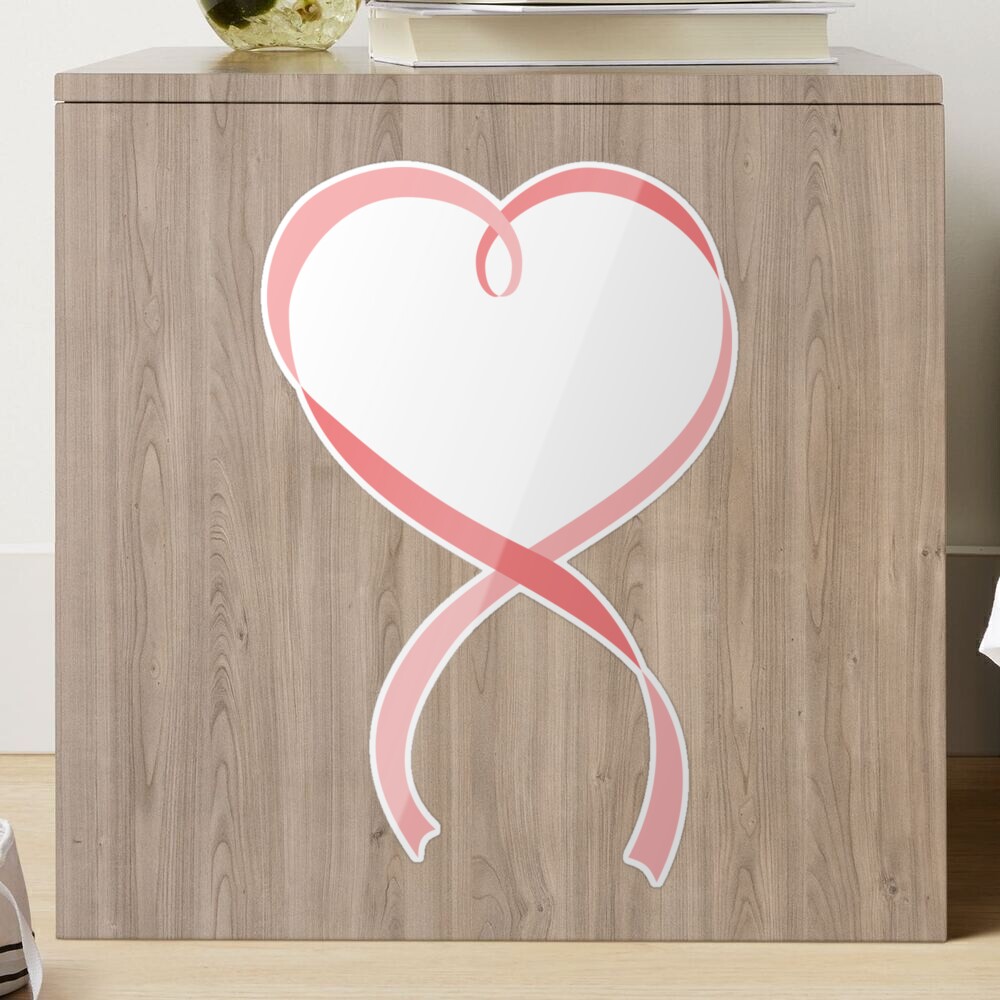 Pink Heart Ribbon Sticker for Sale by JSGinfograph