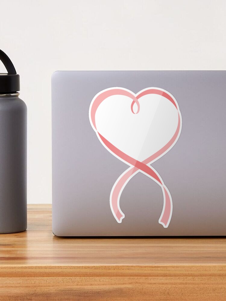 Pink Heart Ribbon Sticker for Sale by JSGinfograph