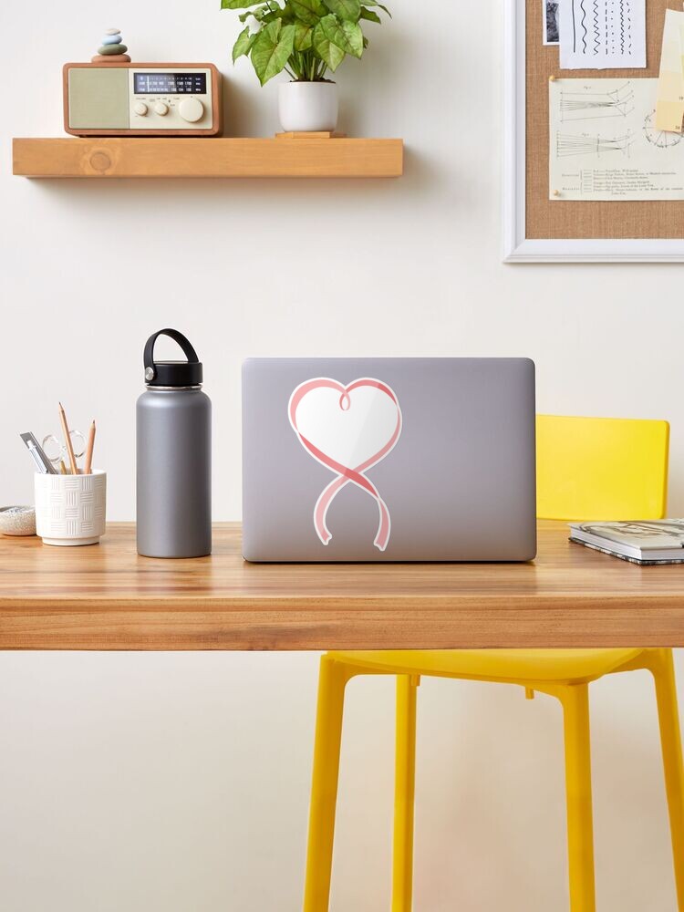 Pink Heart Ribbon | Sticker