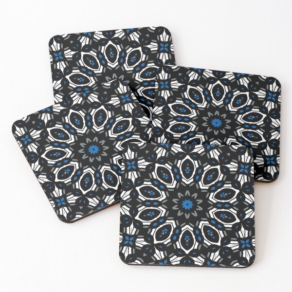 Item preview,  Liquorice Fancy Circle  Black, Blue White, Abstract Pattern Art Artist Jenny Meehan  designed and sold by Jenny Meehan Art Prints and Patterns  .
