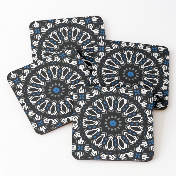 Item preview,  Liquorice Fancy Circle 2  Black, Blue White, Abstract Pattern Art Artist Jenny Meehan  designed and sold by Jenny Meehan Art Prints and Patterns  .