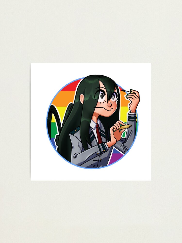 Lgbt Pride Flag Tsuyu Asui Photographic Print By Captain Undyne Redbubble 