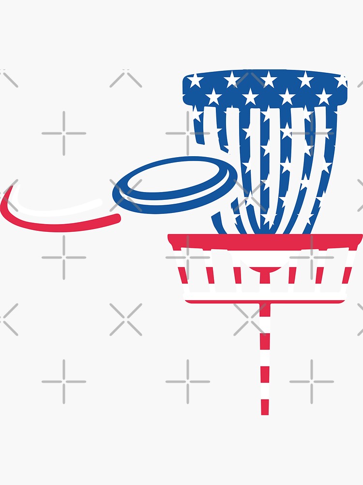 "American Disc Golf Basket Flag 4th of July Patriotic Frisbee Golfing