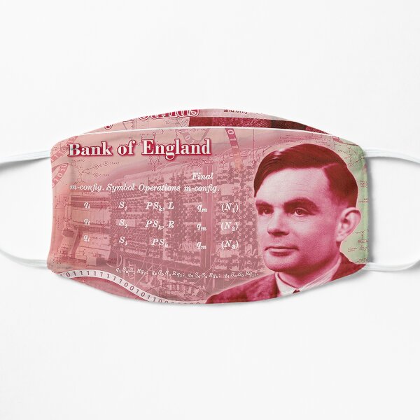 Alan Turing 50 Pond Concept Note Flat Mask