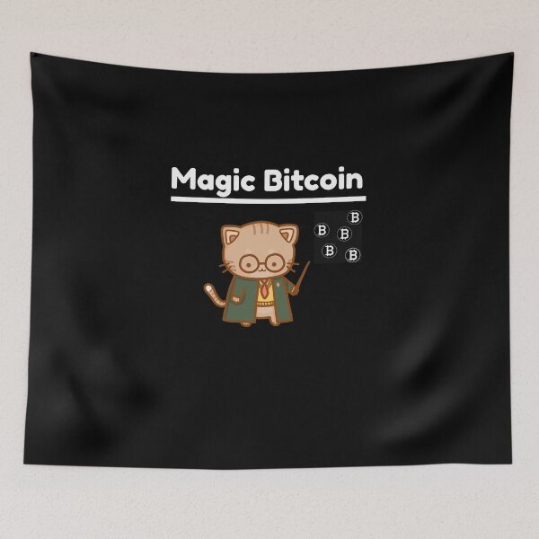 Item preview, Cute bitcoin cat with magic wand and school clothes designed and sold by GLwithUs.