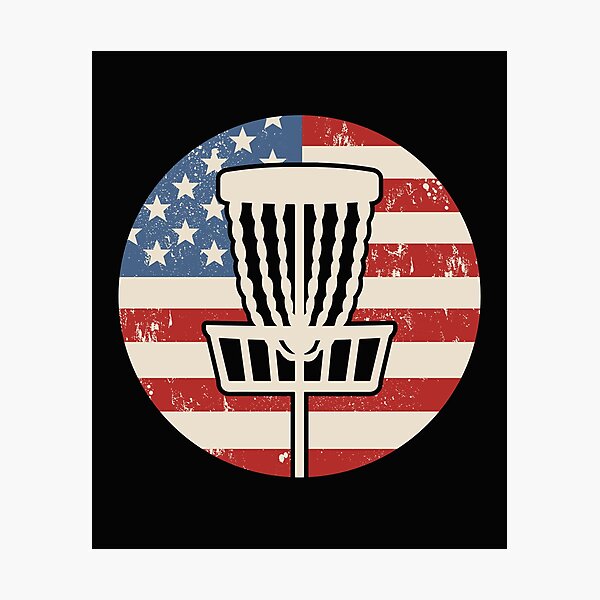 Item preview, American Disc Golfer Flag Patriotic Frisbee Golfing Basket designed and sold by abulfaruque.