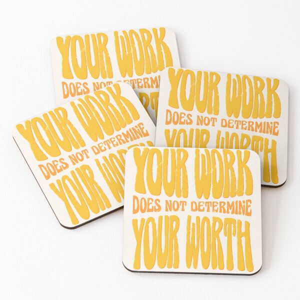 Item preview, your work does not determine your worth in sunshine yellow designed and sold by prismatic paper co.
