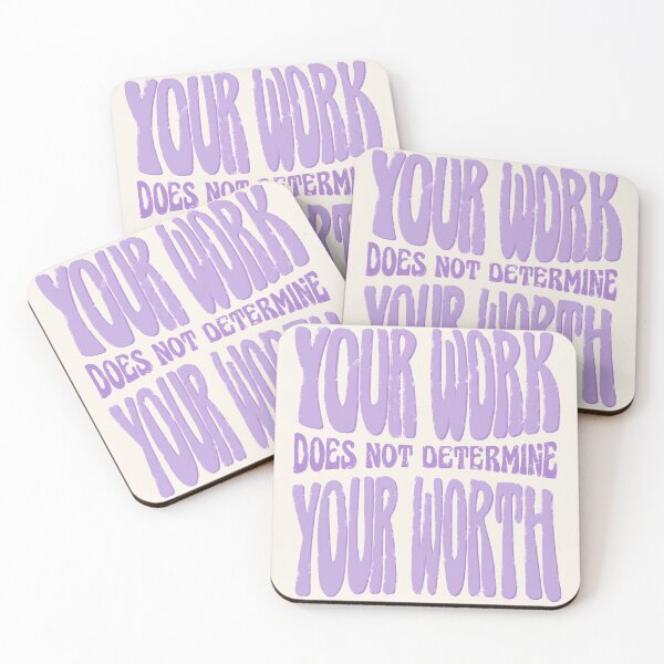 Item preview, your work does not determine your worth in lavender purple designed and sold by prismatic paper co.