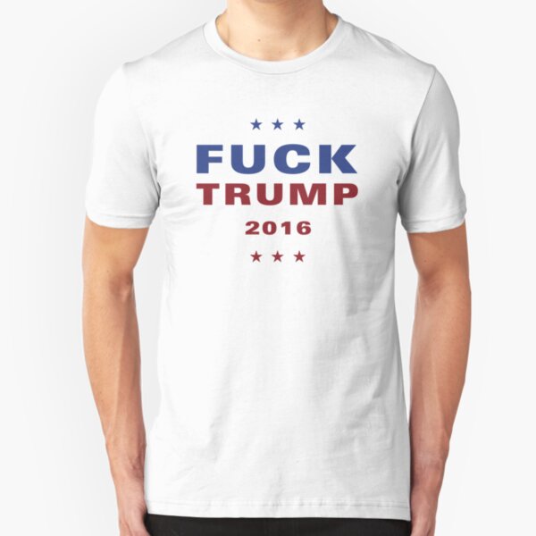 FUCK TRUMP Logo - Stars Slim Fit T-Shirt
